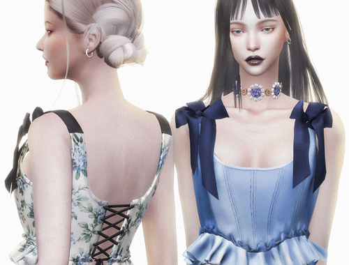 【CHARONLEE】Tie Shoulder Bustier Corset Top
