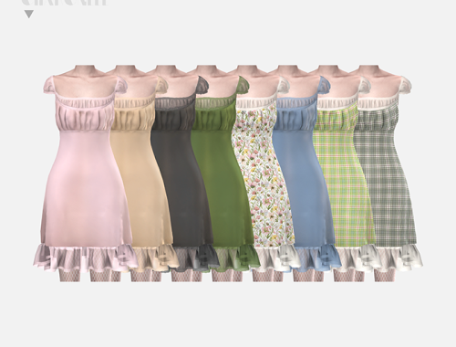 【CHARONLEE】Unif Lace Detailing Mist Dress