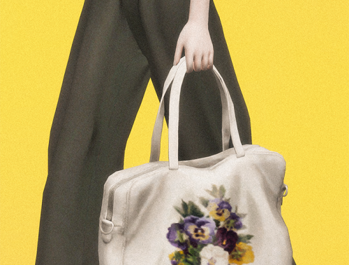【CHARONLEE】Square One Shoulder Leather Big Bag With Pose
