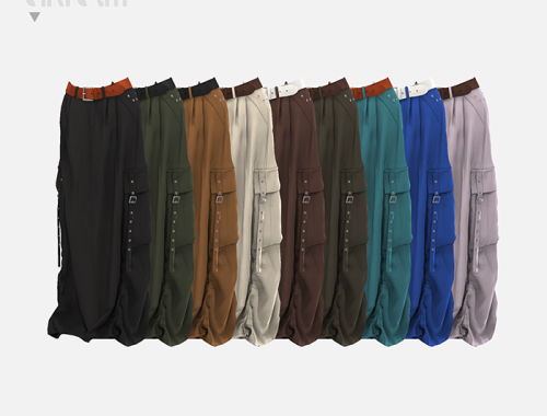 【CHARONLEE】Crying Center Unisex Pocket Flare Cargo Pants