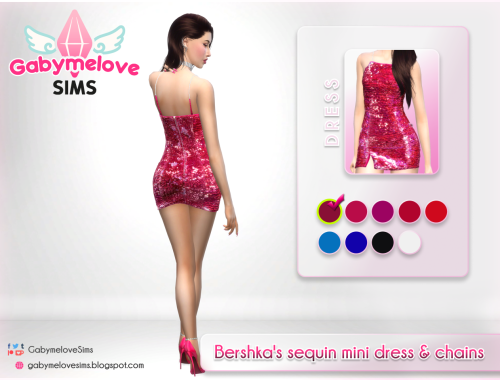 Bershka's sequin mini dress & chains