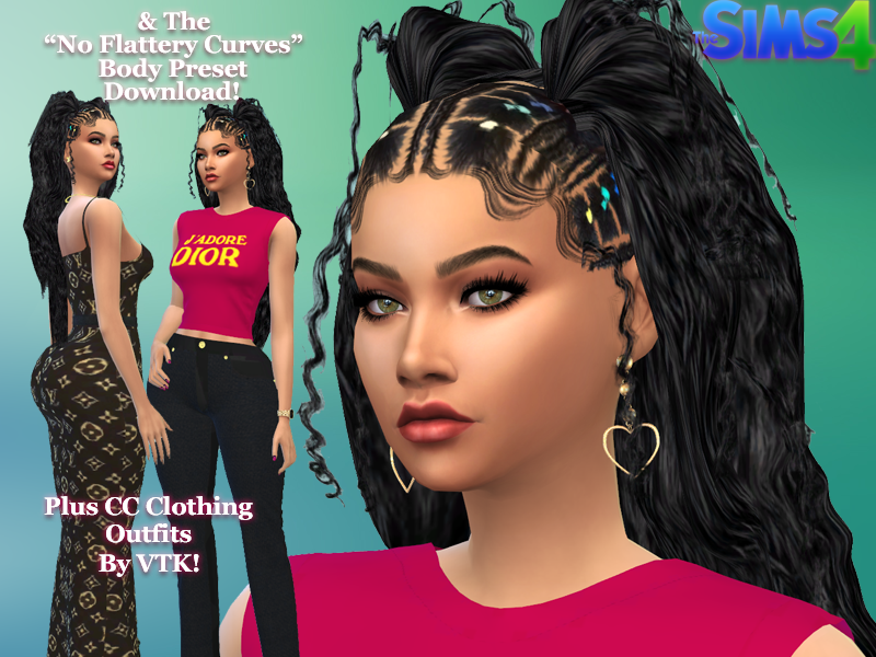Jasmine King & The No Flattery Curves Body Preset Plus CC Clothes By ...
