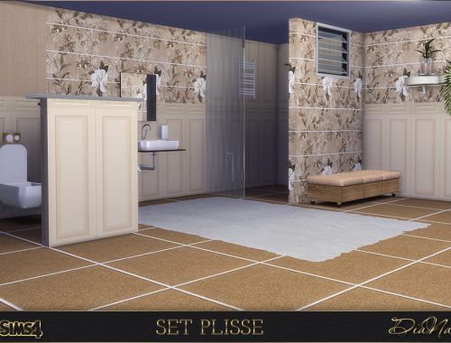 Wall and floor tile set Plisse