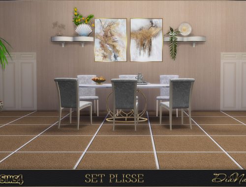 Wall and floor tile set Plisse