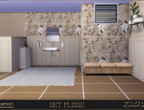 Wall and floor tile set Plisse