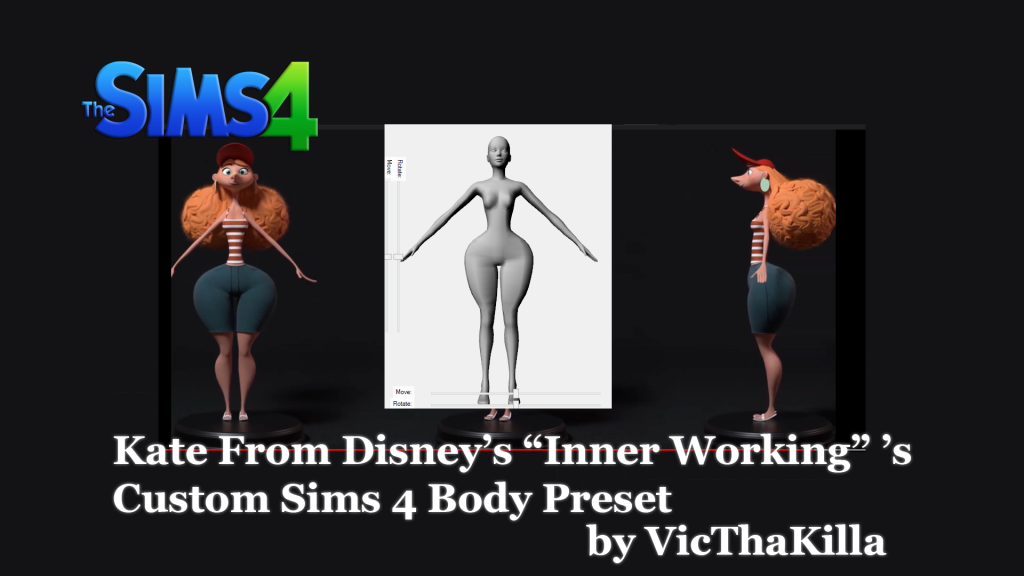 Disney's Kate From Inner Workings & Her Custom Sims 4 Body Preset Free ...