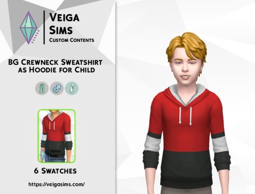 Adult BG Crewneck Sweatshirt as Hoodie for Child
