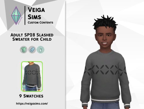 Adult SP28 Slashed Sweater for Child