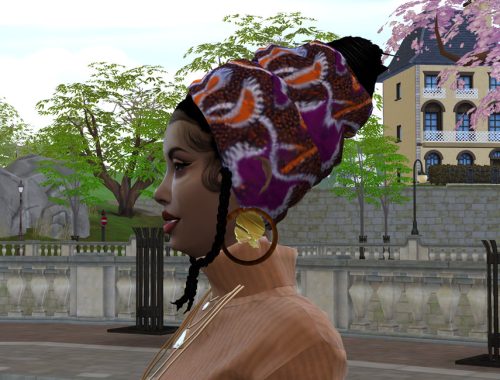 African Head Wrap Updo #III