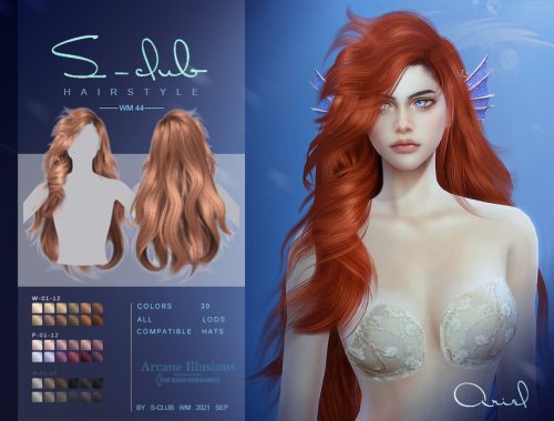 Arcane illusion Long curly hairstyle for mermaid