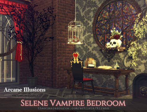 Arcane Illusions - Selene Vampire Bedroom - TSR CC Only