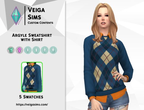 Argyle Sweatshirt with Shirt