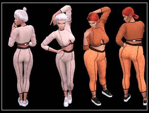 Athletic leggings with leather details
