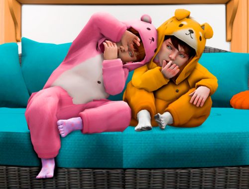 Babies On Bed II PosePack