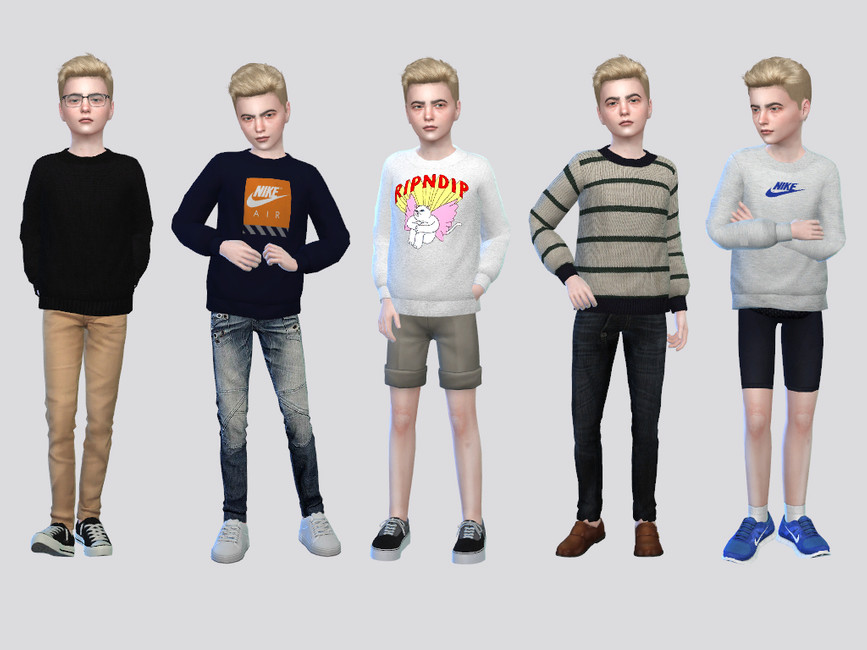 Barnes Crewneck Sweater Boys - The Sims 4 Catalog
