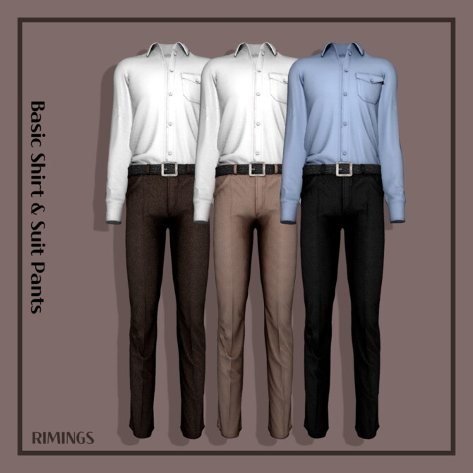 Basic Shirt & Suit Pants - The Sims 4 Catalog