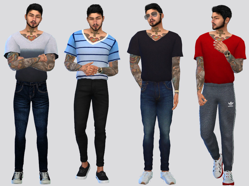 Basic V-neck Tees - The Sims 4 Catalog
