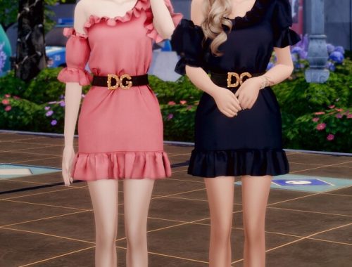 Belt & One off-shoulder Floral Dress at RIMINGs
