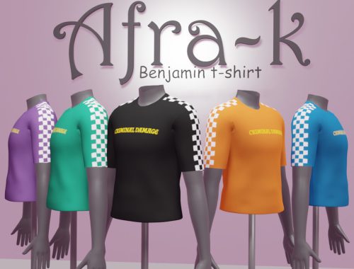 Benjamin t-shirt with checkerboard stripe