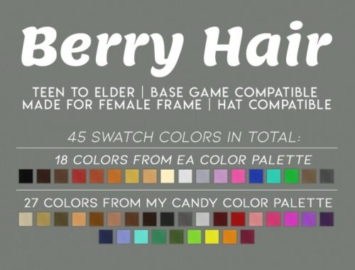 BERRY HAIR – half pony with a braid at Candy Sims 4