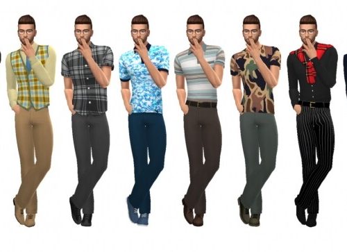 BG BELTED DRESS PANTS M at Sims4Sue