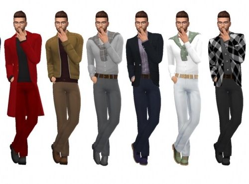 BG BELTED DRESS PANTS M at Sims4Sue
