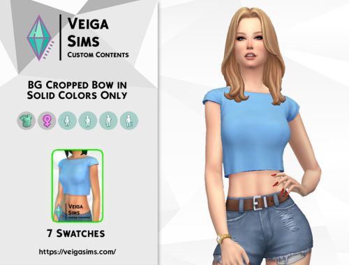 BG Cropped Bow in Solid Colors Only
