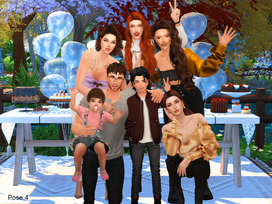 Large Family Photo Fail Pose Pack - Sims4File