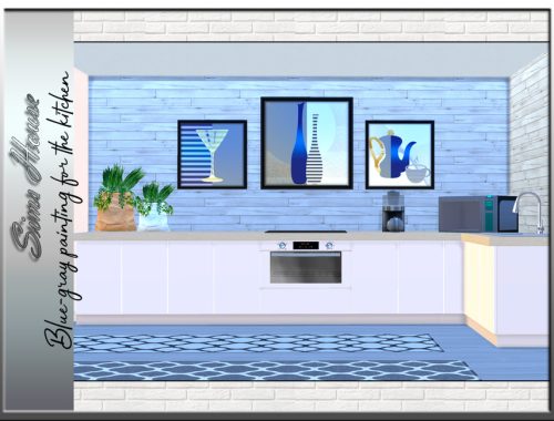 Blue-gray painting for the kitchen