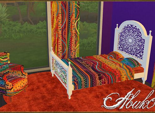 Boho Style: bed, armchair & window blinds at Abuk0 Sims4