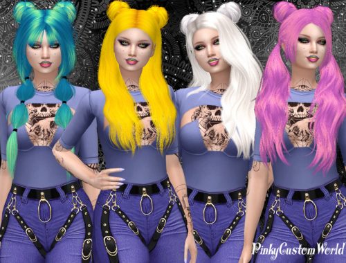 Bonus recolor of S-Club's Double Buns hair accessory