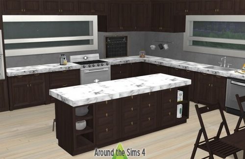Bree-KEA kitchen: Counters, Island & Cabinets at Around the Sims 4