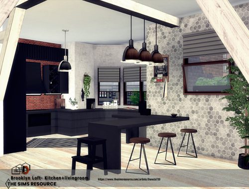 Brooklyn Loft- Kitchen+livingroom