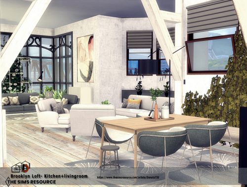 Brooklyn Loft- Kitchen+livingroom