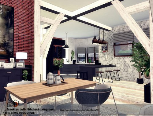 Brooklyn Loft- Kitchen+livingroom