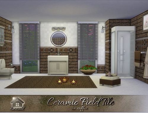 Ceramic Field Tile in coffee