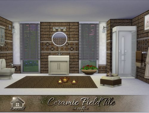 Ceramic Field Tile in coffee