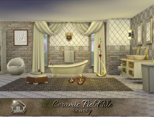 Ceramic Field Tile in ivory