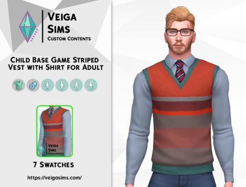 Child Base Game Striped Vest for Adult