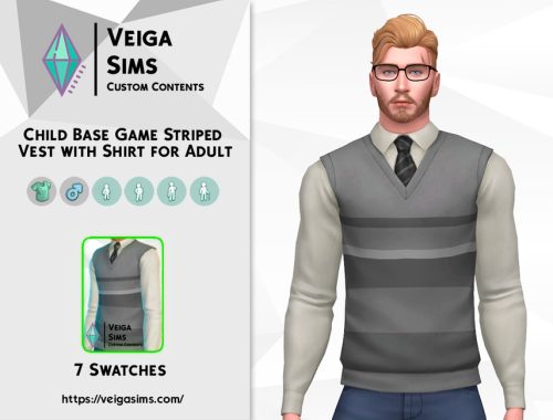 Child Base Game Striped Vest for Adult