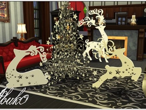 Christmas Deers & Trees at Abuk0 Sims4