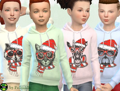 Christmas Hipster Animal Hoodie