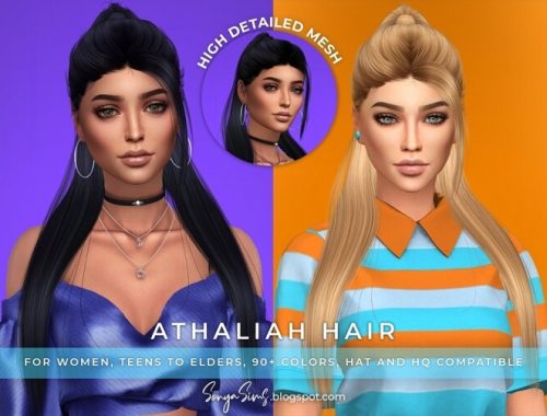 Cloud Hair & Dress + Athaliah Hair at Sonya Sims