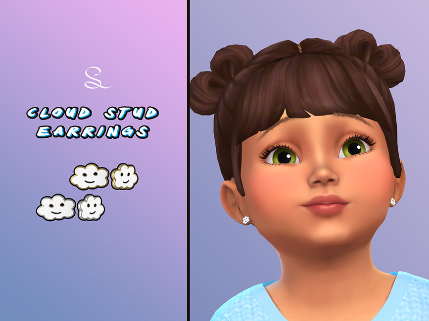 Cloud stud Earrings for Toddlers - The Sims 4 Catalog