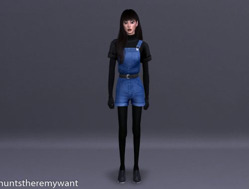 Clover Overall Recolors v2 - Mesh Needed! (Black on Blue)