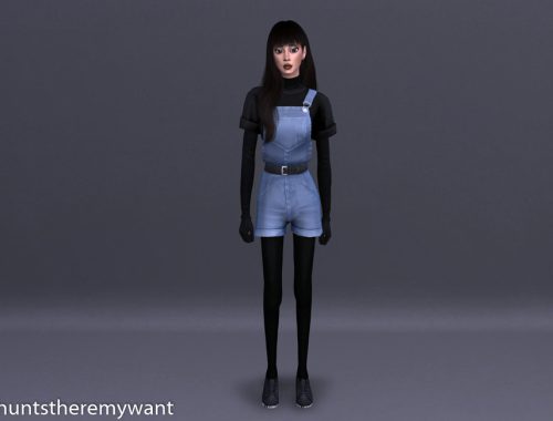 Clover Overall Recolors v2 - Mesh Needed! (Black on Blue)