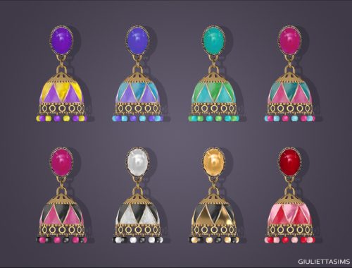 Color Block Jhumka Earrings