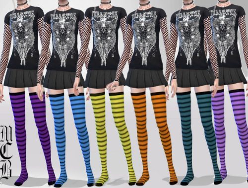 Colorful Over Knee Stripe Socks