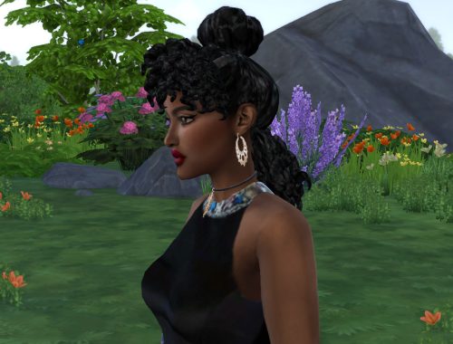 Cork Screw Bangs and Bun