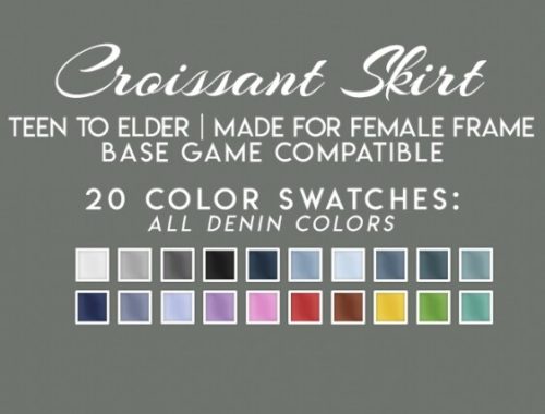 CROISSANT wrapped jeans mini skirt at Candy Sims 4